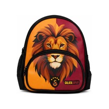 Galatasaray Lisanslı Aslan Baskılı Okul Çantası - Çift Bölmeli Su Itici Özellikli Okul Çantası Karışık