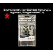 Dijital Termometre, Nem Ölçer, Saat Yeni Nesil Htc 1