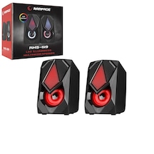 Siyah - Rgb Işıklı 1+1 Hoparlör Speakaer Set Usb Kablo 2.0 Multimedya - 5w 5286