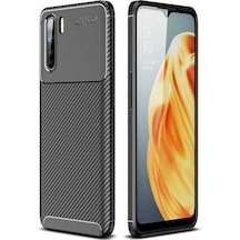 Oppo A91 Kılıf Focus Karbon Kamera Korumalı Esnek Silikon Kılıf