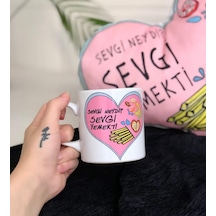 Sevgi Yemekti Tasarımlı Kupa Beyaz - Çok Renkli