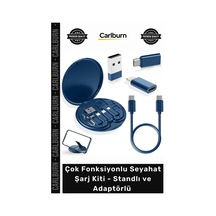 Özel Üretim Type C Usb Çok Fonksiyonlu Seyahat Şarj Kiti Standlı Adaptörlü Düzenleyici Kutu