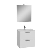 Mia 75021 Banyo Dolabı Seti, Çekmeceli, 60 Cm, Parlak Beyaz