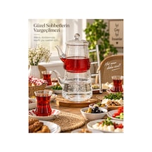 Borosilikat Cam Çaydanlık 750 Ml Üst 1200 Ml Alt Demlik Metal Süzgeçli Isıya Dayanıklı Cam Çaydanlık Seti Beyaz - 920299416 Beyaz