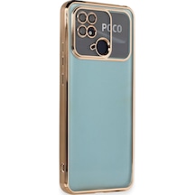 Xiaomi Redmi 10c Uyumlu Kılıf Lensli Silikon - Gold