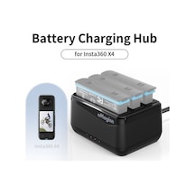 Tongxida Insta360 X4 İçin Amagisn Ad12 Şarj Aleti, 3 Pil Ve 3 Tf Kart Tutabilir, Usb Type-c Girişi, 4.35v/1a Çıkış, 2.5 Saat Ş