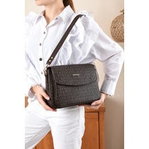 Just Polo Kadın Baskı Detaylı Büyük Boy El Ve Omuz Çantası Kahverengi 39357267
