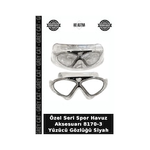 Özel Seri Spor Havuz Aksesuarı 8170-3 Yüzücü Gözlüğü Siyah
