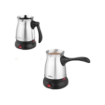 Çelik Elektrikli Cezve Türk Kahve Makinesi - 6fincan 500ml 360 Derece Kablosuz Kullanım 600w Scm-299
