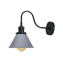 Rsylight Retro Siyah Gri Metal Modern Dekoratif Rustik Aplik Siyah