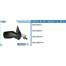 Dikiz Aynası Sağ Mazda 121 3 96/03 Fiesta 4 95/03 Istımalı Elektrikli 96fb-17682-hh Vm-306eh R