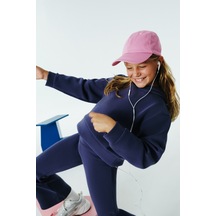 Penti Koyu İndigo Kız Çocuk Modal Soft Oversize Kapüşonlu Sweatshirt