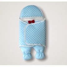 Bebek Kundağı Topçikli Erkek Bebek Dış Kundak Battaniyesi Hastane Çıkışı Kundak Battaniye Mavi