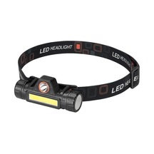 200 Lümen Mir Led Kafa Feneri Mini Led Far Usb Şarj Edilebilir Ayarlanabilir Açı Su Geçirmez Hafif Cob Kafa Lambası Dağ Tırmanışı Gece Balıkçılık Enerji Sınıfı A Siyah