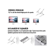 Soopii Dm09 12.6''-15.6''-17.3'' Çift Katlı 15 Seviyeli Katlanabilir Taşınabilir Alüminyum Dizüstü Laptop Notebook Standı