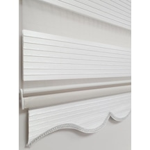 Bbb Geniş Pliseli Simli Ekru Zebra Stor Perde Mz292