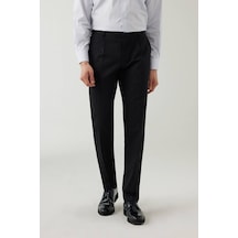 Erkek Lacivert Regular Fit Yan Cep Hafif Çizgili Pileli Kanvas Pa