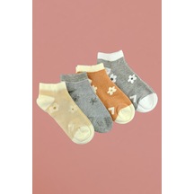 4 Çift Kadın Yazlık Dikişsiz Kısa Patik Çorap