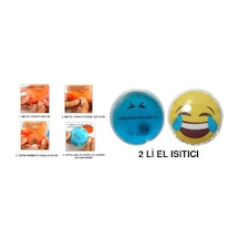 Gülen Emoji Mavi Ceylan Cep Sobası,el Isıtıcı,2 Adet Sıcak Su Tor