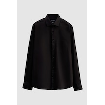D'S Damat Ds Damat Regular Fit Siyah Düz Gömlek 5he02dy05289m 001