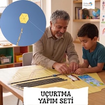 Uçurtma Yapım Seti / Naylon Altıgen / Plastik Çıtalı / Sarı