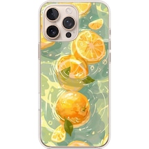 İphone 16 Pro Max Uyumlu Limonlar Pastel Baskılı Silikon Kılıf