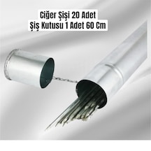Ciğer Şişi Galvaniz 20 Adet 55 Cm,şiş Kutusu 1 Adet