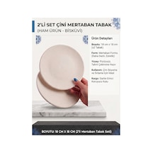 2'li Set - 18 Cm'lik Çini Bisküvi Tabak