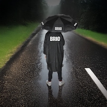 Brio Yağmurluk Tekrar Kullanılabilir Unisex Siyah Yağmurluk