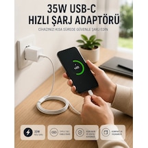 Type-c To C Kablolu 35w Hızlı Şarj Başlığı Set Beyaz
