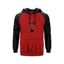 God Of War Kratos Face Kırmızı Renk Reglan Kol Sweatshirt Kırmızı