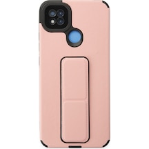 Newface Xiaomi Redmi 9c Kılıf Mega Standlı Silikon - Pudra pudra