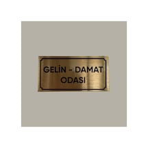 Gold Aluminyum Kapı İsimliği Gelin Damat Odası Yazılı Arkası Yapışkanlı 10x20 Cm