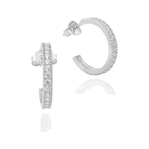 Brezza Lusso Jewelry Tamtur Işıltı Dizilim Night Kadın Gümüş Küpe 18 Mm