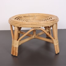 Yumru Doğal Kubu Rattan 40x25 Sehpa & Tabure Bej