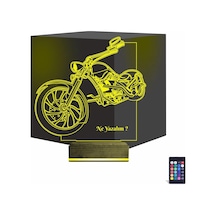 Luvivia Motosiklet Harley Motor Kişiye Özel 3d Lamba - Masa Gece Lambası V2 Şeffaf