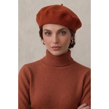 Ritagarcia Vintage Tarz Kadın Fransız Keçe Ressam Bere Kiremit