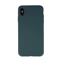 Jenerik Apple iPhone Uyumlu  Uyumlu Xs Max Kılıf Nano İçi Kadife Silikon - Koyu Yeşil