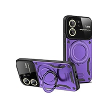 Newface Xiaomi Mi 13t Pro Kılıf Joy Lens Standlı Kapak - Mor