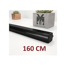 Siyah Dekoratif Ray Alüminyum 2 Kanallı Dekoratif Metal Perde Kornişi Siyah160cm - 855527283 Siyah160cm