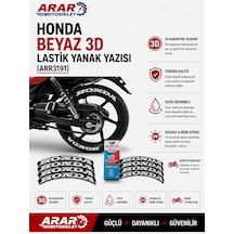 Honda Beyaz 3d Lastik Yanak Yazısı Arr3192 Siyah Beyaz