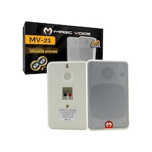 Magıcvoıce Mv-21trf 10 Cm 40 Watt Beyaz Sütun Hoparlör 2li Takım Trafolu