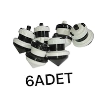 6 Adet Siyah- Beyaz Plastik Topaç