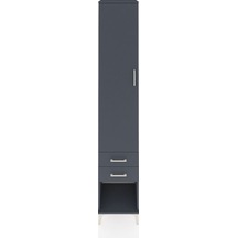 Hyperion Dolap 3 Raflı 2 Çekmeceli Tek Askılı 44x44x243 Antrasit-antrasit Antrasit