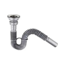 Donau Körüklü Lavabo Evye Sifonu 32Mm Çıkışlı Gri