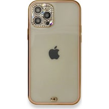Apple İphone 12 Pro Kılıf Liva Taşlı Silikon - Pembe