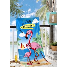 Plaj Havlusu 75x150 Flamingo Desenli