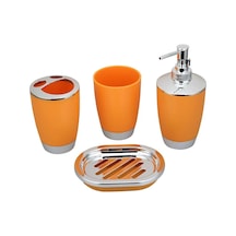 Turuncu 4 Adet/takım Banyo Seti Otel Tuvalet Malzemeleri Kaplama Dayanıklı Fırçalama Banyo Malzemeleri Turuncu
