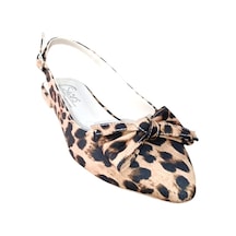 Swell Soft 06-305 Kadın Fiyonklu Arka Açık Babet Leopar Siyah