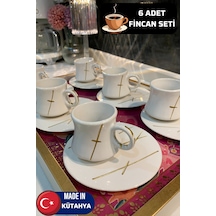 6 Kişilik Kütahya Seramik Türk Kahvesi Fincan Takımı 115ml